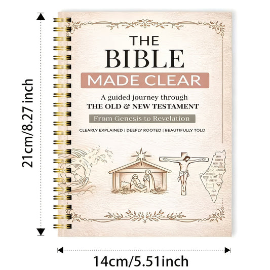 Bible Study Notebook – 126-Page Guided Scripture Study Journal for Old & New Testament