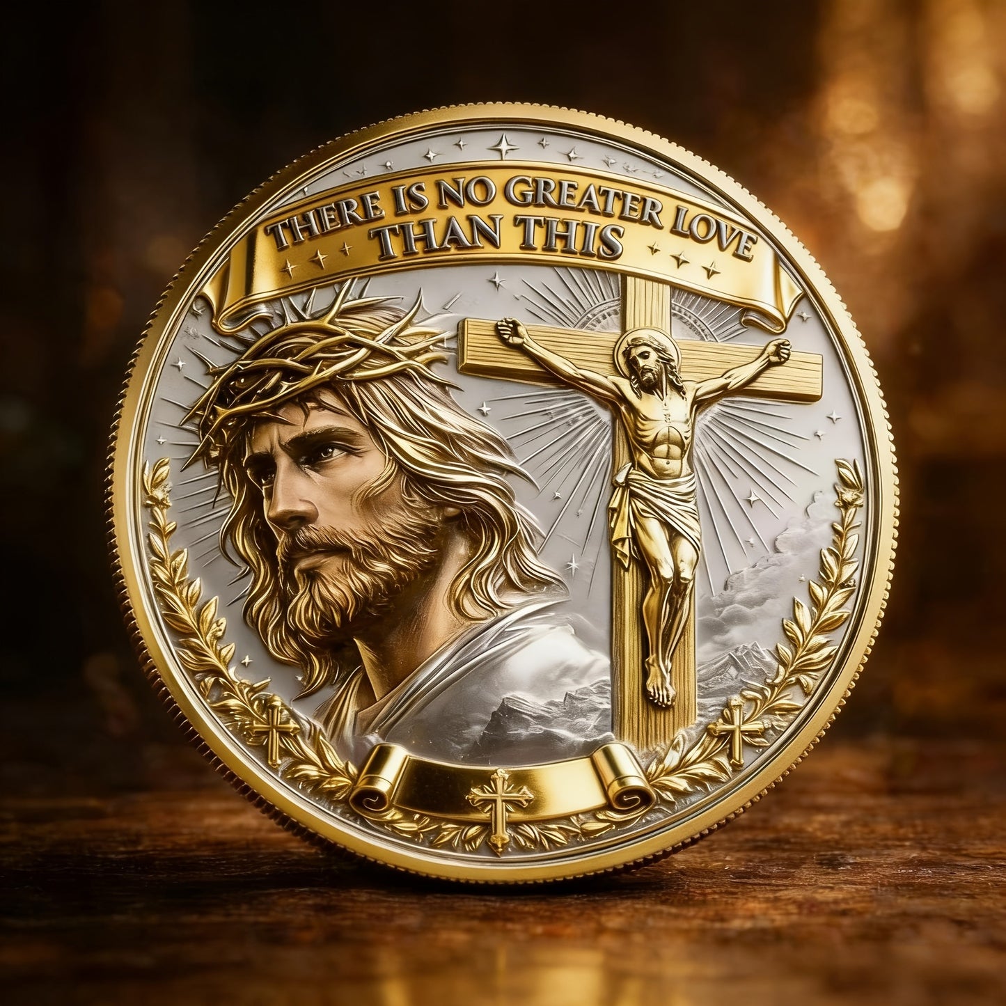 Love Faith Keepsake Coin – Meaningful Christian Gift for Easter, Church History & Home Display