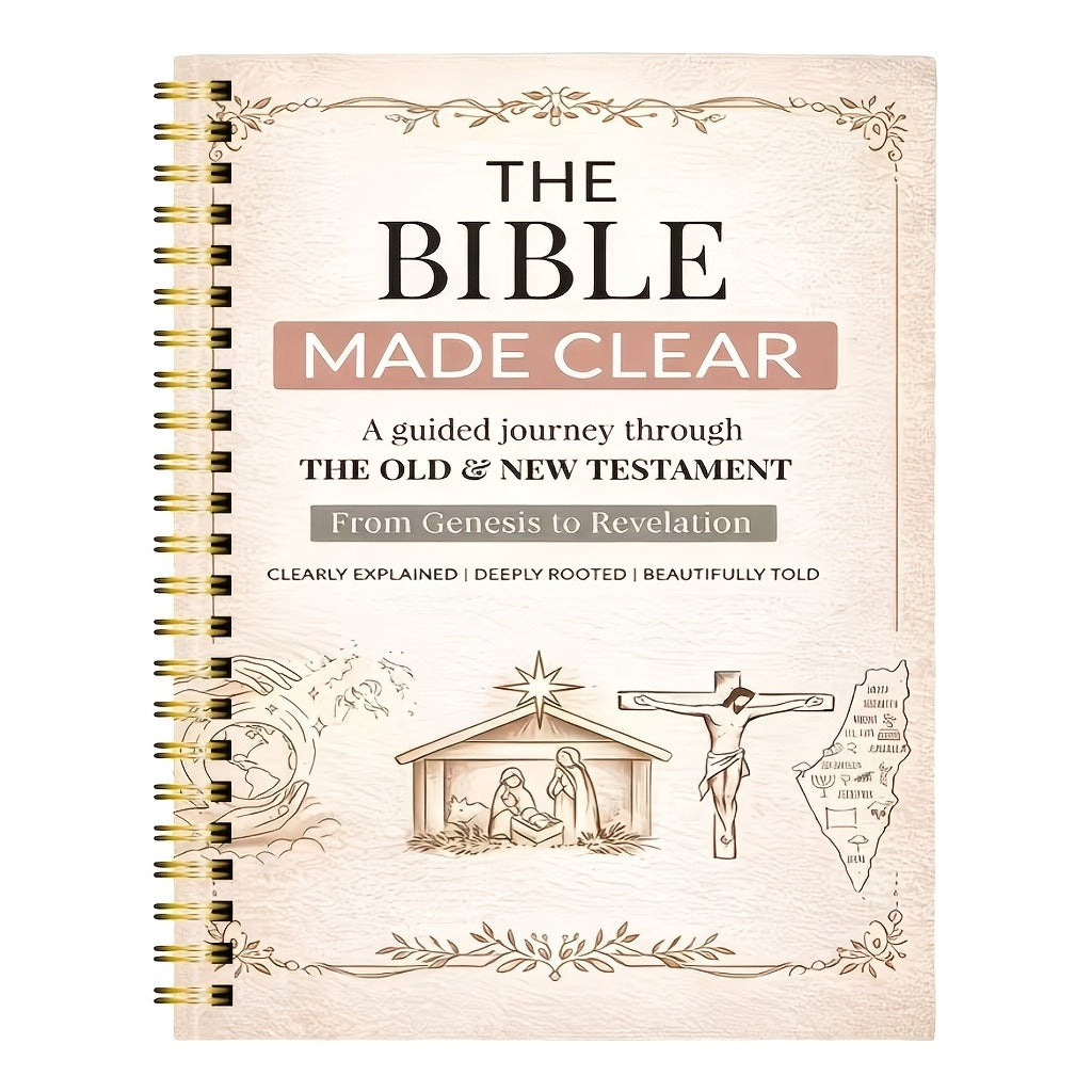 Bible Study Notebook – 126-Page Guided Scripture Study Journal for Old & New Testament