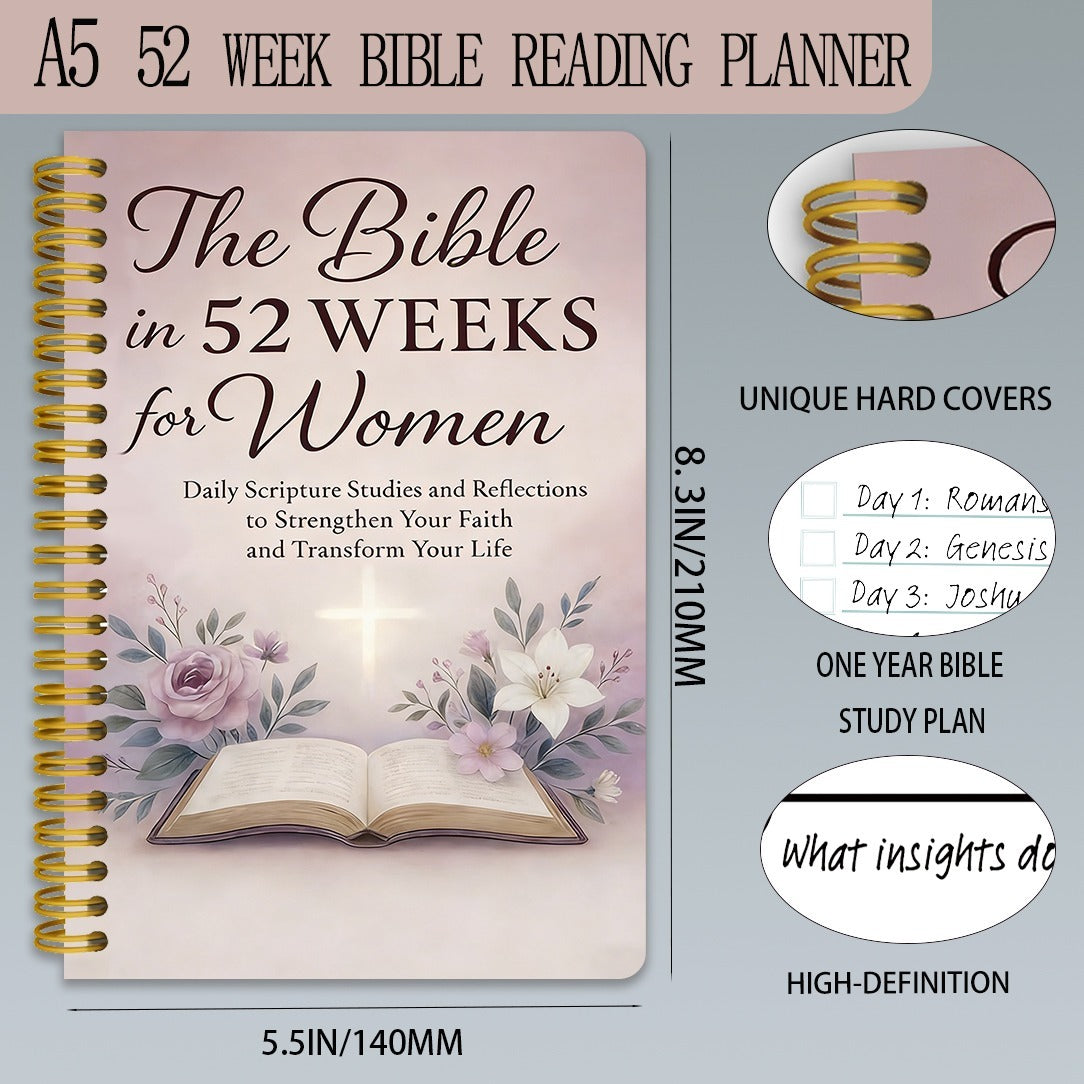 52-Week Bible Reading Planner for Women – Daily Scripture & Faith Reflection Journal