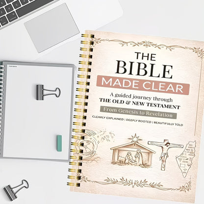 Bible Study Notebook – 126-Page Guided Scripture Study Journal for Old & New Testament