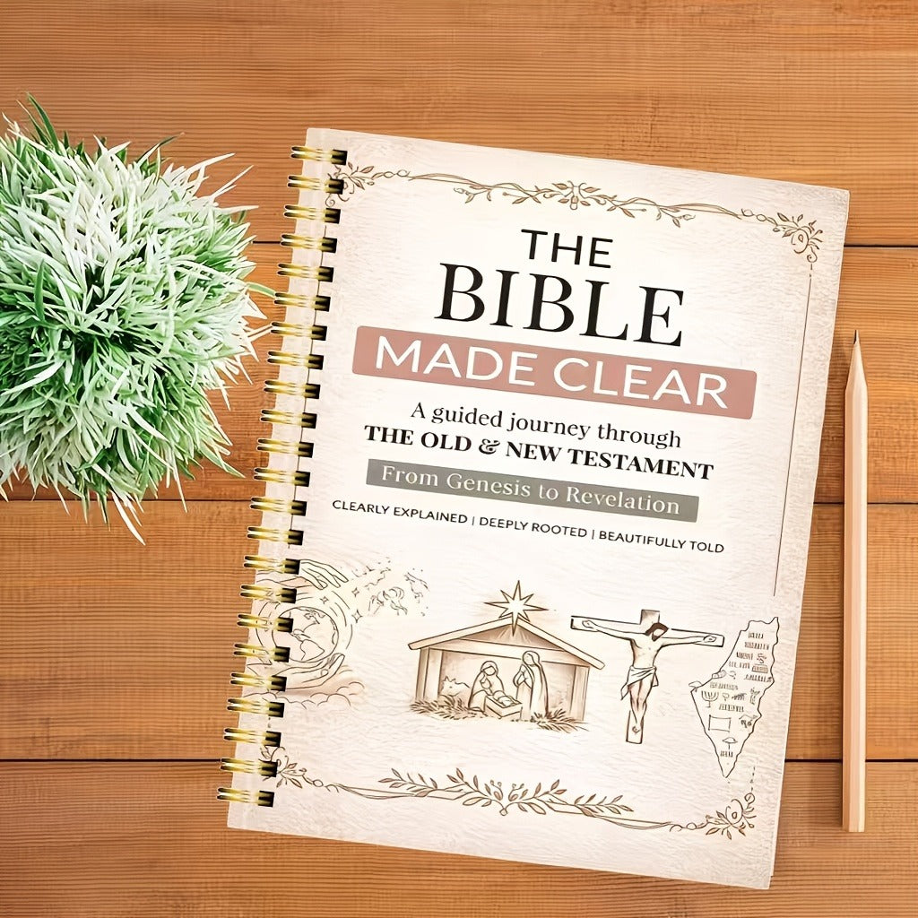 Bible Study Notebook – 126-Page Guided Scripture Study Journal for Old & New Testament