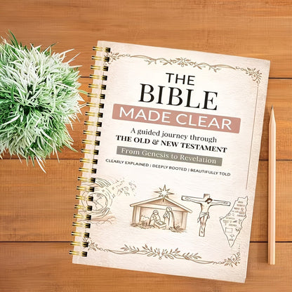 Bible Study Notebook – 126-Page Guided Scripture Study Journal for Old & New Testament