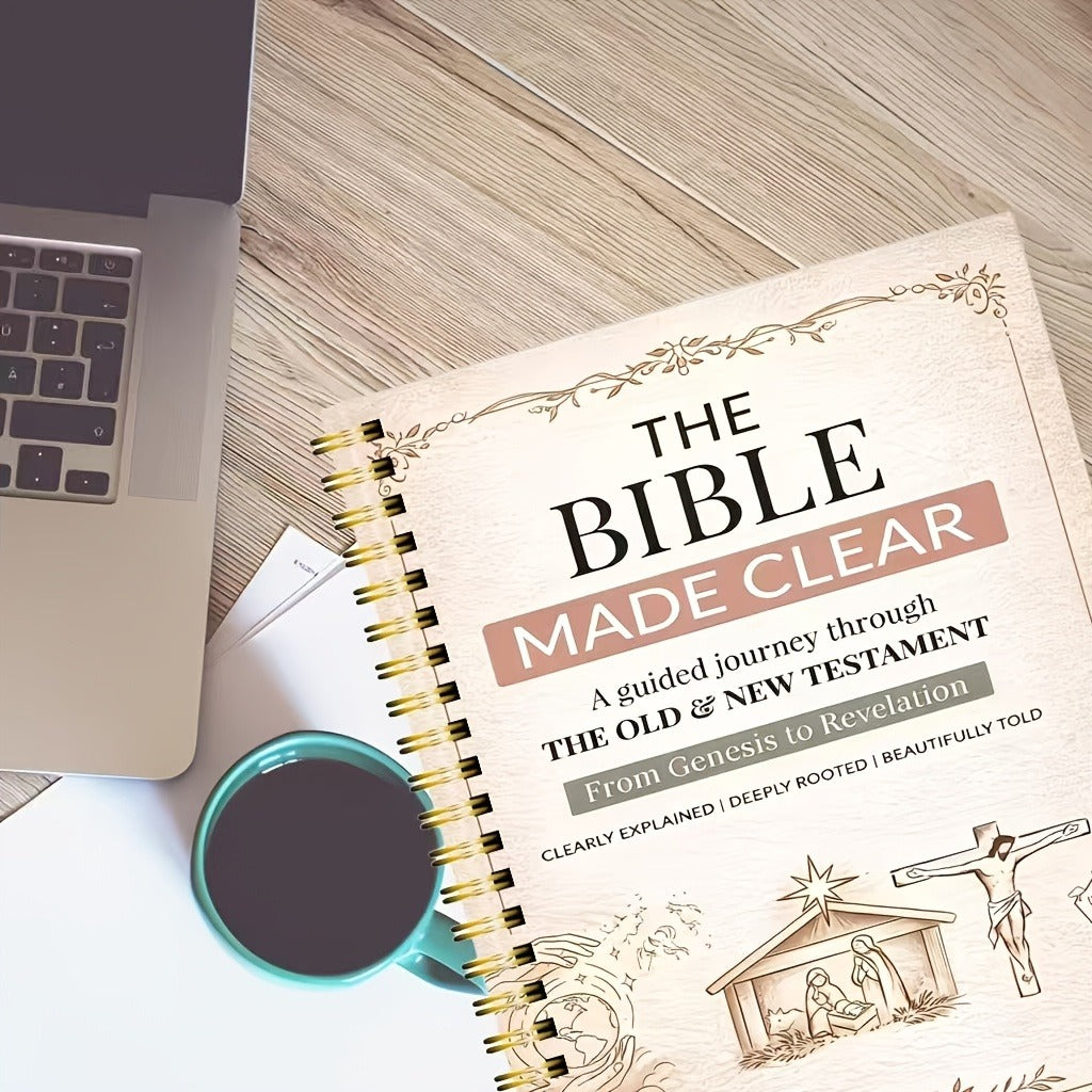 Bible Study Notebook – 126-Page Guided Scripture Study Journal for Old & New Testament