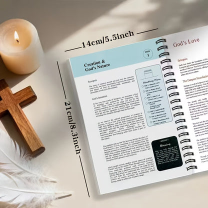 Bible Study Notebook – 126-Page Guided Scripture Study Journal for Old & New Testament