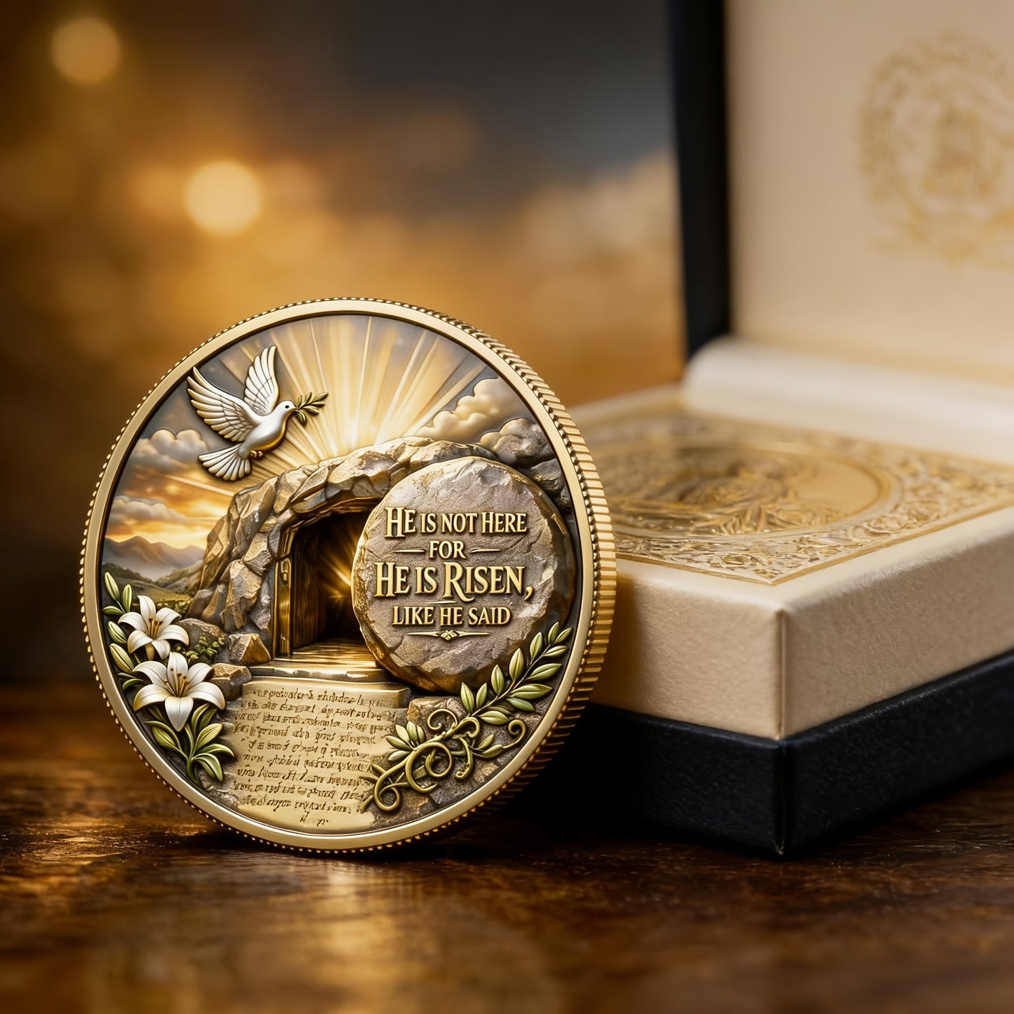 Love Faith Keepsake Coin – Meaningful Christian Gift for Easter, Church History & Home Display