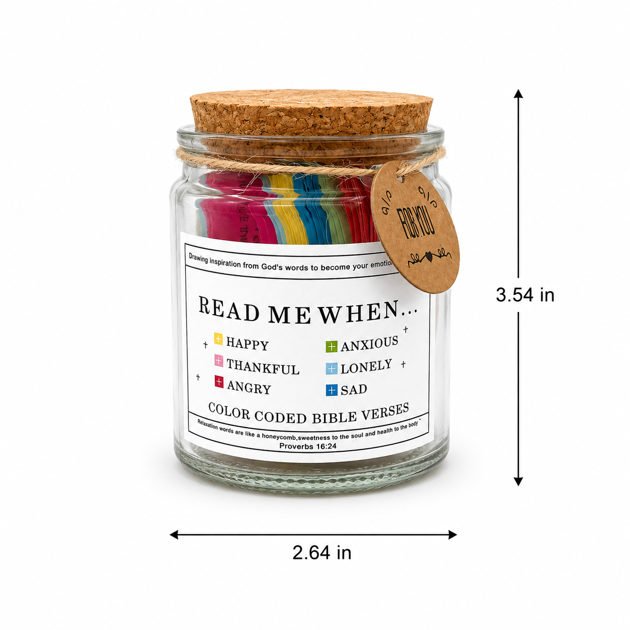 Bible Verse Jar Gift Set – 96 Color-Coded Scripture Cards for Every Emotion