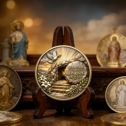 Love Faith Keepsake Coin – Meaningful Christian Gift for Easter, Church History & Home Display