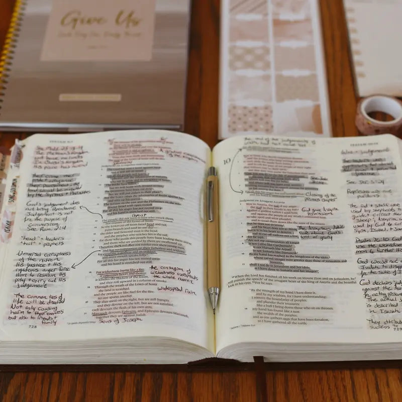 Bible Journaling Kit -  No Bleed Bible Highlighters, Scripture-Inscribed Study Journal, Perfect Gift
